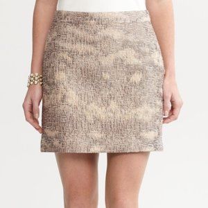 BR HERITAGE Neutral Beige Textured Tweed Short Straight Pencil Skirt Size 8